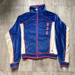 Maglione Vintage 1980 USA Olimpiadi Hockey Warm Up Full Zip Big E Levis Taglia XL Raro - Foto 1 di 7