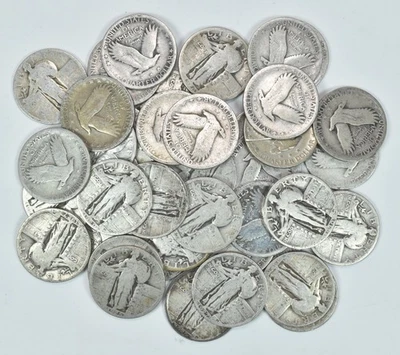 Roll 1925-1930 G/VG/F Full Date Standing Liberty Quarter 40 Coin $10 Face *8917 - Image 1 of 4