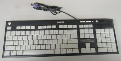 Compaq Keyboard  5188-0989 REV 2.0 Black w/ Gray Keys - Image 1 of 4