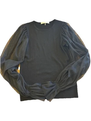 Suéter Trina Turk Negro Talla M Manga Larga Transparente Gótico Halloween DEFECTO 100% Lana Foto 1 de 4