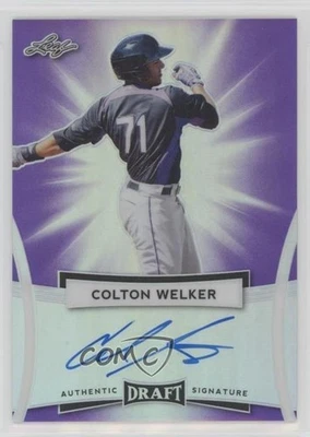 2017 Leaf Metal Draft Purple /15 Colton Welker #BA-CW1 Auto - Image 1 of 2