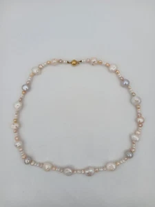 GIROCOLLO PERLE ACQUA DOLCE CIPOLLINE E PERLE GRANDI CHIUSURA ORO - PIETRE DURE - Bild 1 von 2