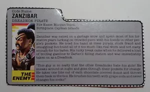 1987 GI JOE Zanzibar Dreadnok Pirate Handgun Air Skiff File Card BROWN BACK - Picture 1 of 2