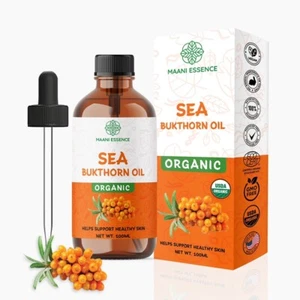 100ML LARGE ORGANIC SEA BUCKTHORN OIL 100% PURE AND NATURAL NON GMO MADE IN USA - Picture 1 of 3