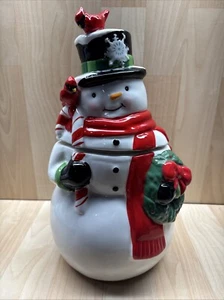 David’s Keksdose Happy Snowman Kardinal/Kranz/Deckel/Urlaub/Weihnachten - Bild 1 von 10