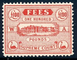 Western Australia 1907 Revenue Stamp #47 £100 Supreme Court Fees MH - Picture 1 of 4