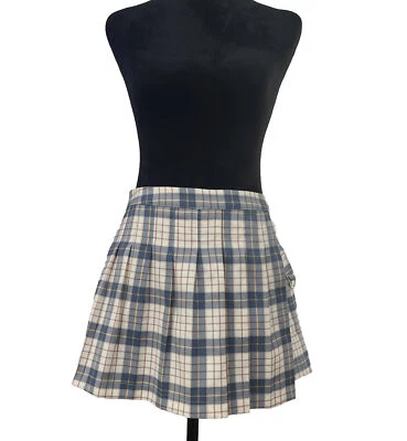 Forever 21 Colorida Plisada Falda a Cuadros Skort Talla M Pantalones Cortos Bolsillo Cintura Alta Azul Foto 1 de 4