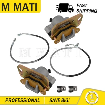 Front Brake Calipers W/Hose Lines for 1998-2001 Polaris Scrambler 500 2x4 4x4 - Image 1 of 4