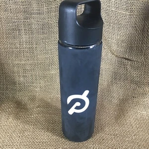 Peloton Glass Water Workout Bottle Rubber Grip Matte Black Screw Top - Picture 1 of 6