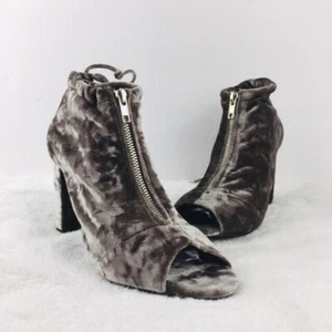 NEU Report Sakai graue Peeptoe Samt-Stiefeletten Größe 8,5 - Bild 1 von 6