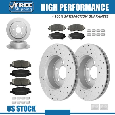 Front & Rear Brake Rotors +Ceramic Pads for 2008 - 2011 Jeep Liberty Dodge Nitro - Image 1 of 4