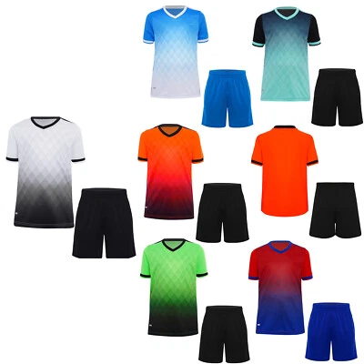 Kids Boys Suit Contrast Color Set Volleyball Outfits T-shirt Short Sleeve Team - Image 1 of 3
