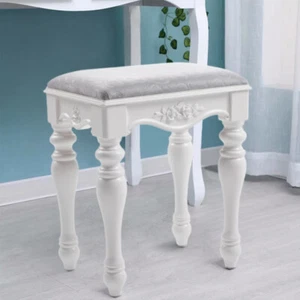French Vintage Footstool Dressing Table Stool Bedroom Makeup Chair Piano Seat - Picture 1 of 13