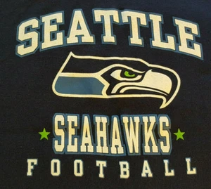 Seattle Seahawks Herren T-Shirt L Large EUC NFL Football blau Logo INV442  - Bild 1 von 6