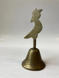 Vintage Engraved Brass Chicken Rooster Bell - Picture 1 of 5