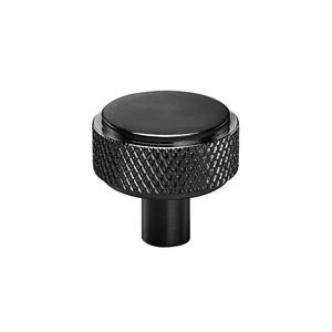 Knurled Drawer Knobs 30mm in Matte Black, Copper, Satin Stainless Steel & Brass - Picture 1 of 5