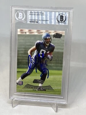 Golden Tate 2010 Topps Prime Auto Rookie BGS BAS Beckett Authentic! Lions GIANTS - Image 1 of 4