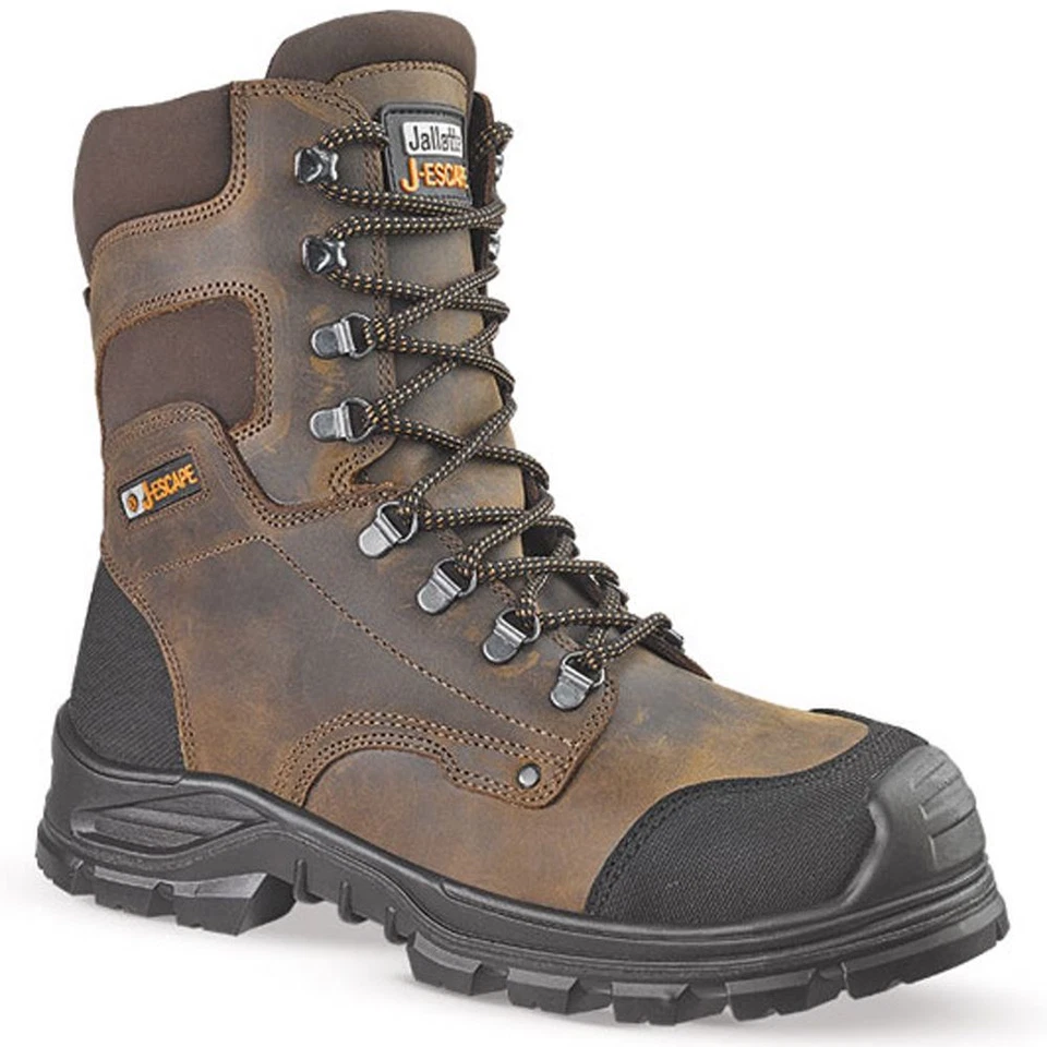Jallatte Jalsequoia Brown Leather Hi Leg Steel Toe Mens Work Boots