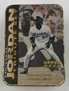 1995 Upper Deck Michael Jordan Tribute Set  Metal Collector Cards in Tin/5 cards