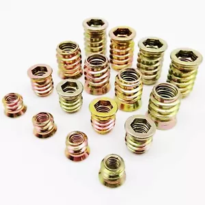M6 M8 M10 Hexagon Hex Socket Head Embedded Insert Nut E-nut for Wood Furniture - Picture 1 of 9