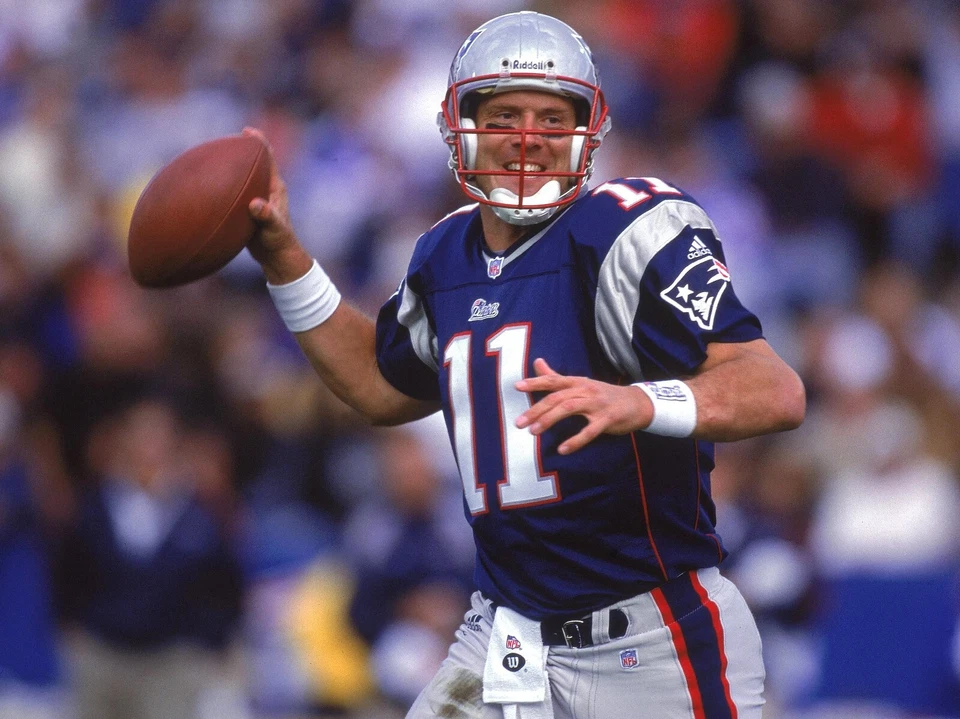 Foto brillante de los New England Patriots Drew Bledsoe 8x10 impresión de fútbol americano de la NFL Foto 1 de 1