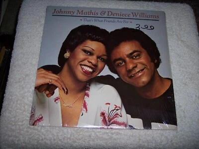 LP--JOHNNY MATHIS & DENISE WILLIAMS--WHATS WHAT FRIENDS ARE FOR SHRINK  #98 - Image 1 of 4
