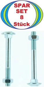 8 Stück M8 x 70 Schlossschrauben mit Mutter, 8x70 Flachrundschrauben DIN 603 Mu - Bild 1 von 2