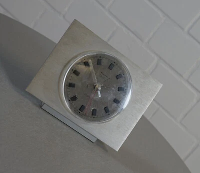 edle Kienzle Chronoquarz Edelstahl Design Tischuhr Kaminuhr Vintage 70er Jahre - Bild 1 von 4