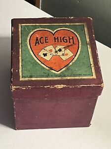 c 1930-40's Ace High Chad Valley Co. England Poker Toy Gaming Machine Colorful