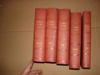 LOT 5 RELIURES SCIENCES ET VIE T10-11-13-14-16 année 1916/1919 - Photo 1/4