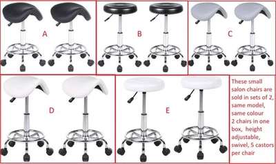 MILLIES DESIGN 2 Small Salon Chairs Massage Spa Beauty Barber Tattoo Swivel Height adjustment,