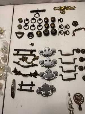 Large Lot Of Assorted Drawer Knobs And Pulls For Furniture Restoration - Image 1 of 4