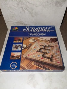 Scrabble Deluxe Edition 1987 Turning Crossword Word Game Complete Nice Condition - Picture 1 of 5
