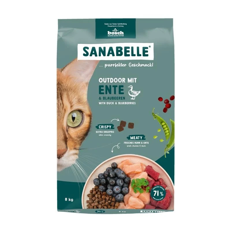 Sanabelle Outdoor mit Ente | 8kg Katzenfutter trocken - Bild 1 von 1