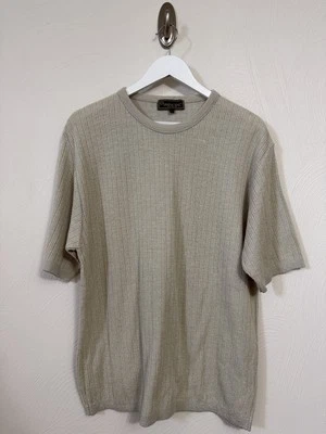 Camisa masculina Príncipe gola redonda malha manga curta feita na Itália tamanho grande G em excelente estado usado - Imagem 1 de 4