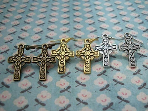 FUNKY KELTISCHES KREUZ OHRRINGE RETRO GOTHIC PUNK EMO RELIGIÖS CHIC VINTAGE TREND - Bild 1 von 4
