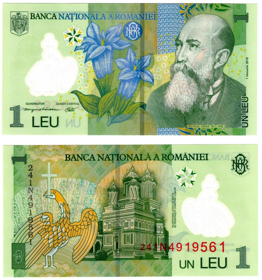 2024 Romania 1 Leu Polymer Banknote P117 UNC - Image 1 of 1