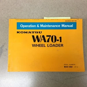 Komatsu WA70-1 OPERATION & MAINTENANCE MANUAL WHEEL LOADER OPERATOR GUIDE BOOK - Picture 1 of 3
