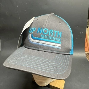 Up North Michigan Gray / Blue Baseball Hat Cap Adjustable Port Authority NWT - Picture 1 of 9