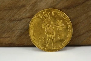 Niederlande 1 Dukat 1927 Goldritter Concordia Wilhelmina Goldmünze 986er Gold#01 - Bild 1 von 8