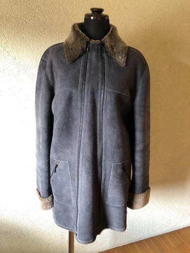CHANEL Mouton mezzo cappotto grigio taglia 42