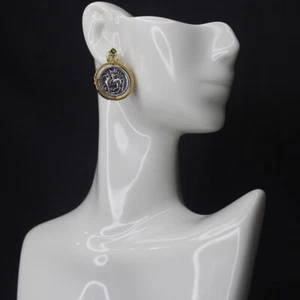 Medieval Zirconia Figure Circle Earrings Retro Personalized Creative Earrings - Picture 1 of 3
