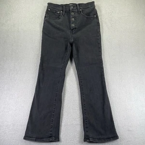 Madewell Jeans Womens 26 Black Cali Demi Boot High Rise Button Fly Stretch Denim - Picture 1 of 17
