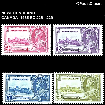 NEWFOUNDLAND 1935 SC 226-229 SILVER JUBILEE KING GEORGE V 4¢, 5¢, 7¢ & 24¢ MNH - Image 1 of 2