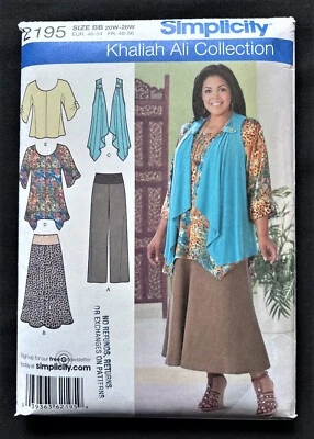 Simplicity 2195 Women's Tunic/Top-Pants-Skirt-Vest 2011 Pattern sz 20W-28W Uncut - Image 1 of 2