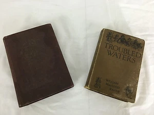 Set of 2 Antique Books Elementary School Dictionary and Troubled Waters - Picture 1 of 9