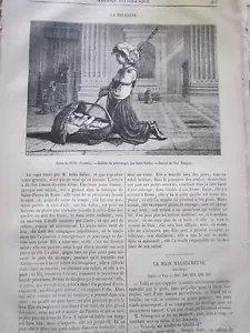 La Pèlerine d'après Jules Salles 1873 Gravure Article de presse - Foto 1 di 1