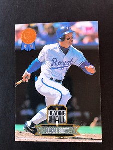 1993 LEAF # 7 HEADING FOR THE HALL - GEORGE BRETT - INSERT