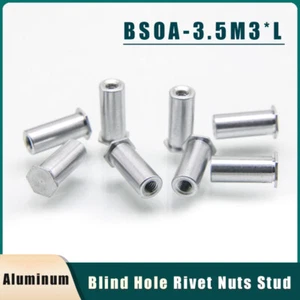 BSOA-3.5M3 Aluminum Pressure Riveting Nuts Stud Rivnut Blind Hole Hexagon Head - Picture 1 of 29