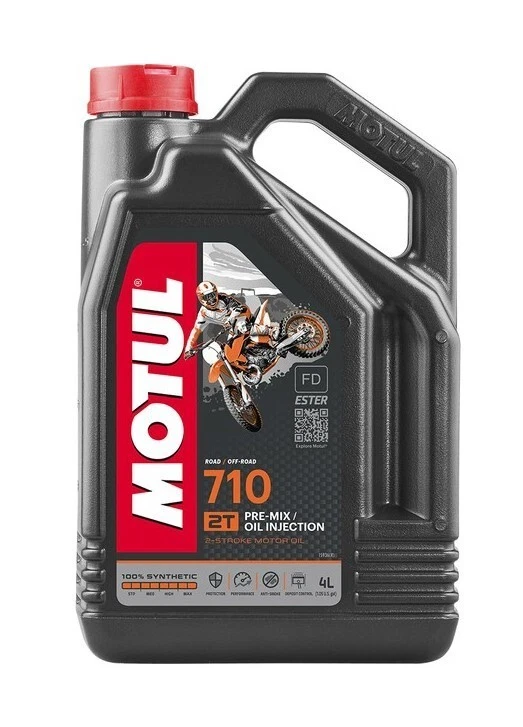 MOTUL Huile moteur 710 2 Temps moto sportive cross enduro 100% synthèse 4 litres - Photo 1/1